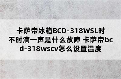 卡萨帝冰箱BCD-318WSL时不时滴一声是什么故障 卡萨帝bcd-318wscv怎么设置温度